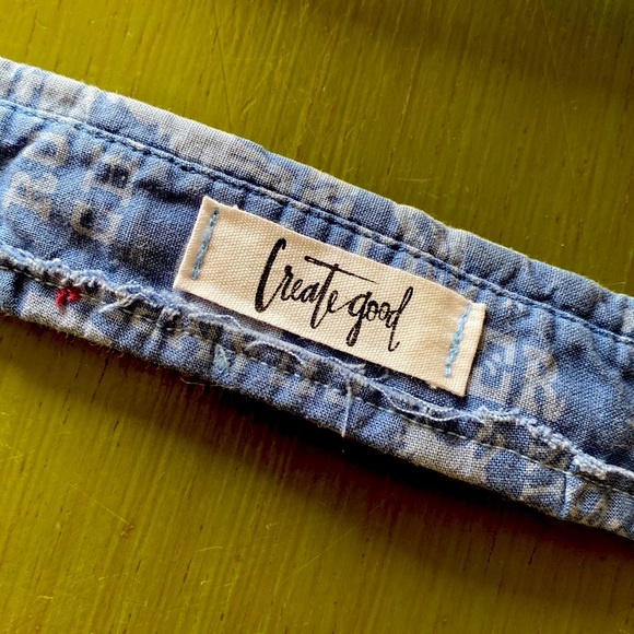 Create Good denim dog collar handmade 13” - Picture 5 of 6